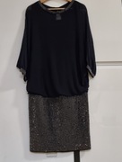 Sukienka nietoperz z kryształkami, wiskoza, Phase Eight, rozmiar L, 40