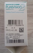 Soczewki miesięczne Bausch & Lomb Purevision 2, moc: +2,25