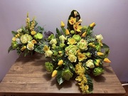 Kompozycja stroik komplet wiązanka kwiaty na cmentarz nagrobna