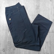 Proste granatowe spodnie Miles & More z rozpinanymi nogawkami, rozmiar XXL