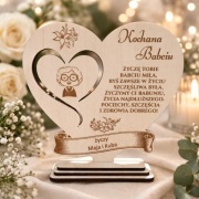 Personalizowana Drewniana Statuetkana Dla Babci i Dziadka Mamy Taty Ślub 