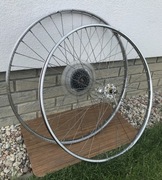 Koła szosa Rigida chrom piasty normandy retro 28