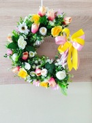 duży stroik wiosenny na drzwi 40cm 