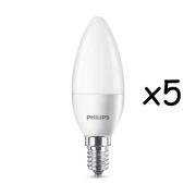 ZESTAW 5x ŻARÓWKA LED B35 5.5W =40W E14 PHILIPS 2700K