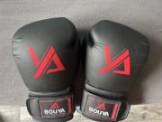 Rękawice bokserskie BOUYA 12 oz – czarno-czerwone, stan bardzo dobry