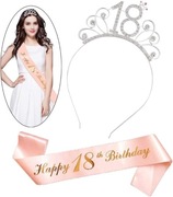 Szarfa i diadem na 18 urodziny