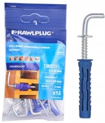 Rawlplug Kołek uniwersalny 5x25mm z hakiem kątowy - 12 sztuk