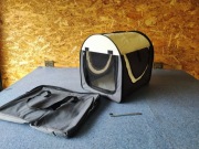 Transporter dla psa lub dużego kota materiałowy 36x45x41cm szaro-beżowy