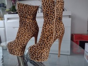 Obuwie Kozak obcas szpilka panterka 