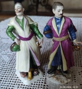 Meissen, porcelana, figurki szlachciców, XIX w.