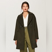 płaszcz Reserved 38 M wełna premium zieleń khaki