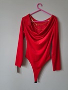 Nowe piękne czerwone body S/M 36/38 welurowe made in italy
