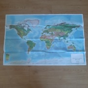 Mapa stereograficzna świata Hammond 96cm x 63cm z przed 1989 roku jak nowa 