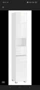 Funkcjonalna wysoka i wąska szafka łazienkowa biała z szufladą 170 cm