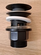 Korek spustowy do umywalki z przelewem CZARNY Ferro