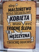 Tabliczki Retro - Aby małżeństwo był szczęśliwe..