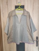 494. Szaro beżowa bluzka koszula damska rozmiar 44/46