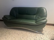 Sofa prestiżowa skóra 165 x 75 cm butelkowa zieleń