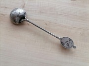 ŁYŻECZKA Z BURSZTYNEM SREBRO PRÓBA 800 WARSZAWA ORNO 