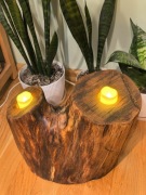 Drewniany świecznik/lampka handmade 