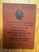 Legitymacja członkowska Komsomołu R.N. Soskowej, 1956