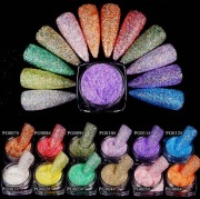 OZDOBY DO PAZNOKCI BROKATOWY PROSZEK ZESTAW 12 KOLORÓW