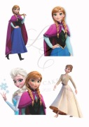 Papier cukrowy Kraina Lodu Anna i Elsa A4 - zestaw dekoracji na tort