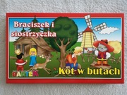 Gra planszowa Kot w butach i Braciszek i Siostrzyczka Bartek jak nowa