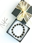 Bransoletka z CZARNEGO TURMALINU I HEMATYU