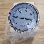 Termometr okrągły tulejowy bimetaliczny 0-120 100 mm