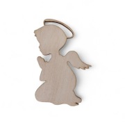 Aniołek chłopiec – drewniana ozdoba 10 cm, Dekoracja DIY,Komunia, 5 szt