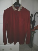 GOLDDAISHU burgund bordo znana kratka dzianinowa polo 50 L