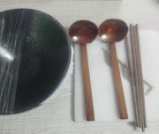 JAPOŃSKIE MISKI DO RAMENU CERAMICZNA 20 CM 1000 ML 2 SZT+AKCESORIA  ZIELONE