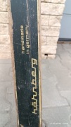 Stare narty drewniane Höhnberg Supra z wiązaniami – vintage PRL retro