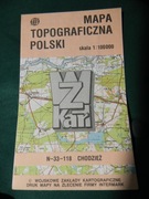 Mapa topograficzna N-33-117 Wronki 1:100 000 WZkart