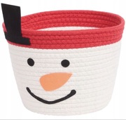 Kosz świąteczny Pleciony Ø 26 x 19 cm Bałwan