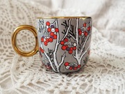 ręcznie malowany świąteczny kubek JARZĘBINA