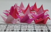 15 x Mini żuraw ptak origami handmade zestaw różowy, amarantowy