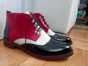 Czerwono-czarne lakierowane botki kamasze półbuty r. 41