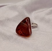 Pierścionek Srebro i Bursztyn