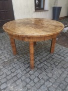 Okrągły rozkładany stół śr 120cm orzech art deco lata 20te. 