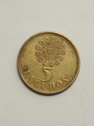 Sprzedam monetę Portugalia 5 eskudo 1989r. stan db.