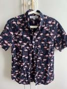 KOSZULA damska we flamingi OLD NAVY granatowa r. 36 S