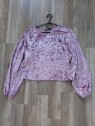 Welurowa Bluzka Primark – Efektowne Rękawy – Brudny Róż