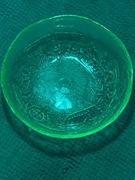 Szklana misa patera ART DECO szkło świeci UV