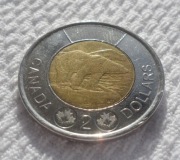 Kanada Elżbieta II CAD $ 2 dolary 2012 KM# 1257 Niedźwiedź polarny biały