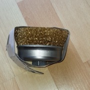 Szczotka druciana do szlifierki mosiężna doczołowa  fi 80 , M14 SZCZOTPOL