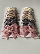 Spinki kokardki 10 sztuk beżowe różowe ecru