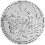 Moneta Srebrna Star Wars Millennium Falcon 1 oz 2021 Niue 