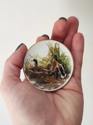 Malutki talerzyk ozdobny kaczkami porcelana